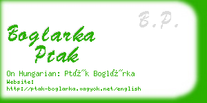 boglarka ptak business card